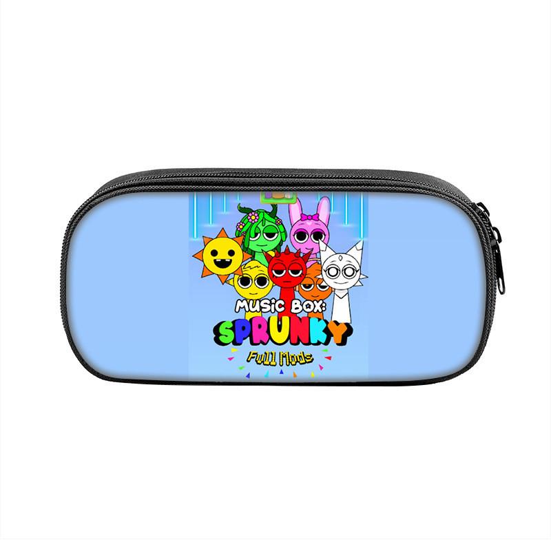 Sprunki Game Character Print Student Single Layer Stationery Storage Bag For Students And Office Supplies