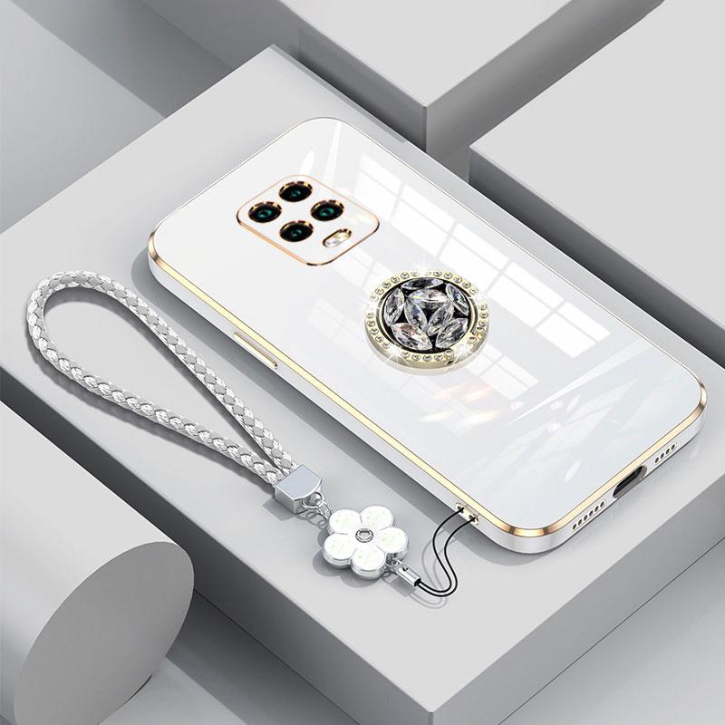 Чехол для Redmi Note 9 Роскошный чехол с кольцом-бриллиантом для Xiaomi Redmi Note 10 Note9 Pro 9S Чехол для телефона со шнурком Гальванические чехлы Note10s