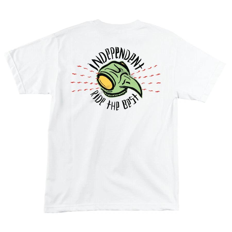 Independent Trucks Tony Hawk TRANSMISSION Skateboard T Shirt WHITE