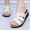 Women's High Heel Slippers Summer Wear Thick Bottom Fashion Home Non-Slip Mother Shoes Soft Bottom Social Wedge Women Sandals