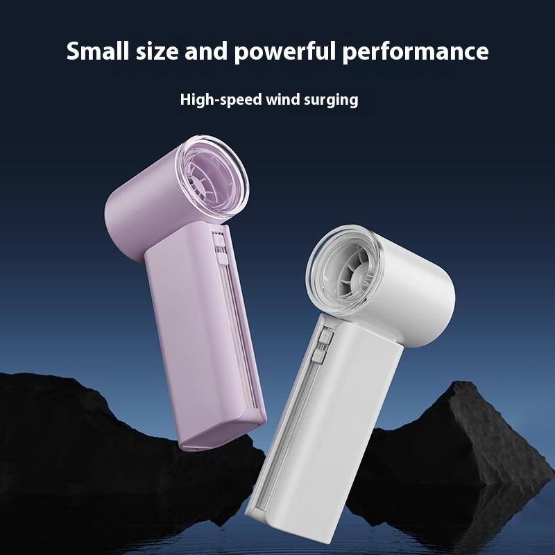 Handheld Small Fan, Outdoor Portable Ultra-high-speed Turbine Ultra-long Battery Life Powerful Small Fan
