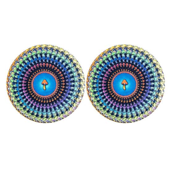 2Pcs Zoetrope Slipmat 12 Inch Animated Optical Illusion Turntable Mat Visual Art Meets Vinyl Culture Non-Slip Felt Record Player Pad for Vinyl