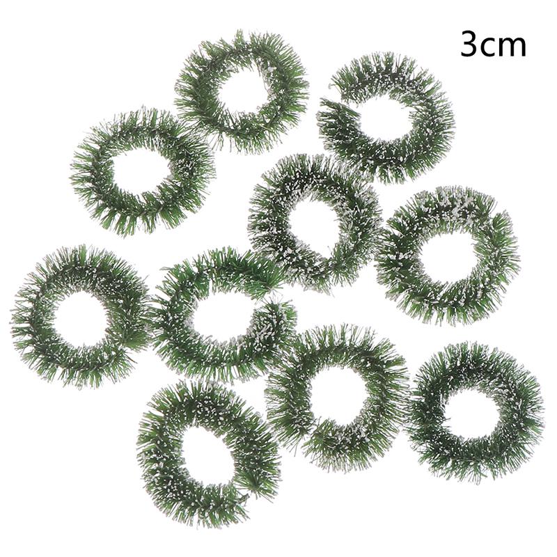 10Pcs Mini Christmas Wreaths Miniature Garden Home Decoration Dollhouse Decor