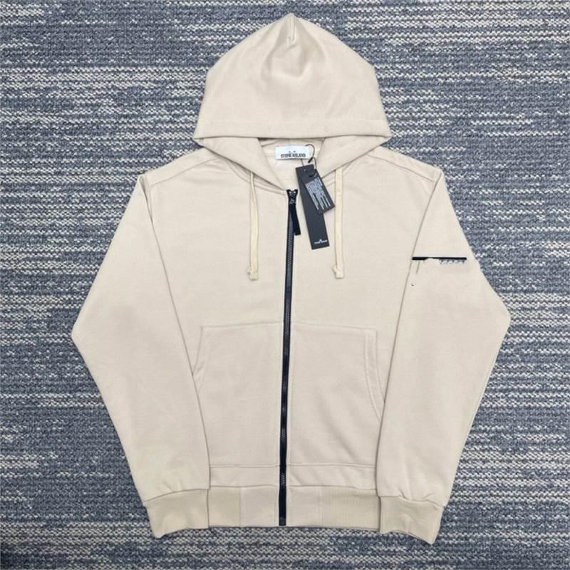 Унисекс Осенне-Зимняя Куртка-Толстовка с Капюшоном на Молнии с Нашивками