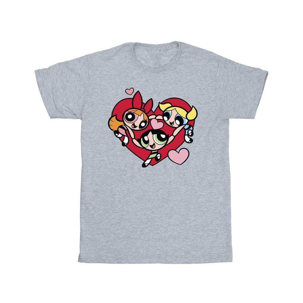 The Powerpuff Girls Girls Holding Hands Heart T-Shirt