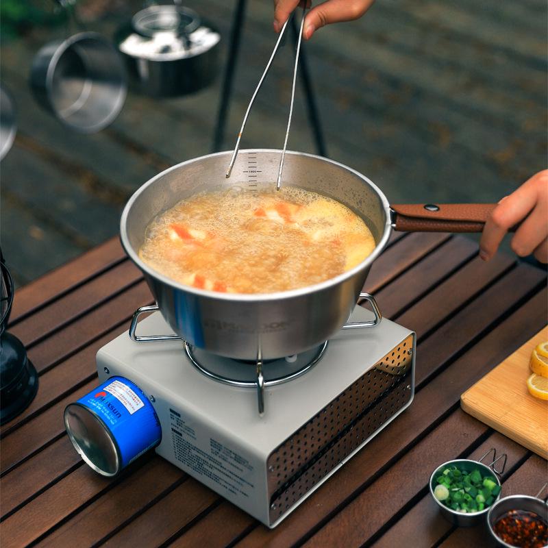 Large Stackable Stainless Steel Camping Snow Bowl for Cooking Rice