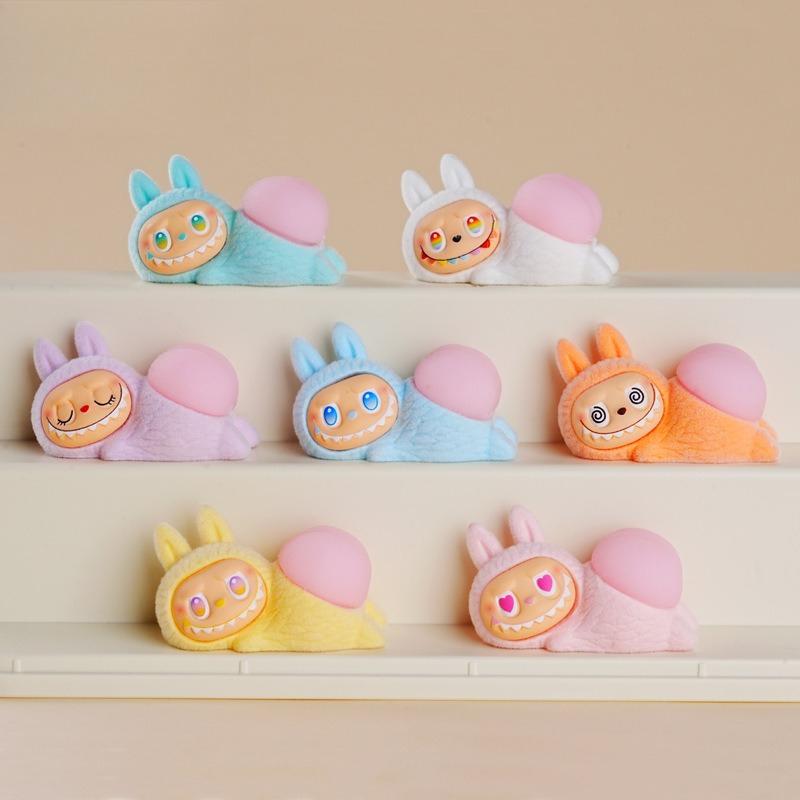 Орнамент из смолы Tide Play, Орнамент, Милая кукла с флоком, Слепой ящик, Слепой пакет, Настольный орнамент