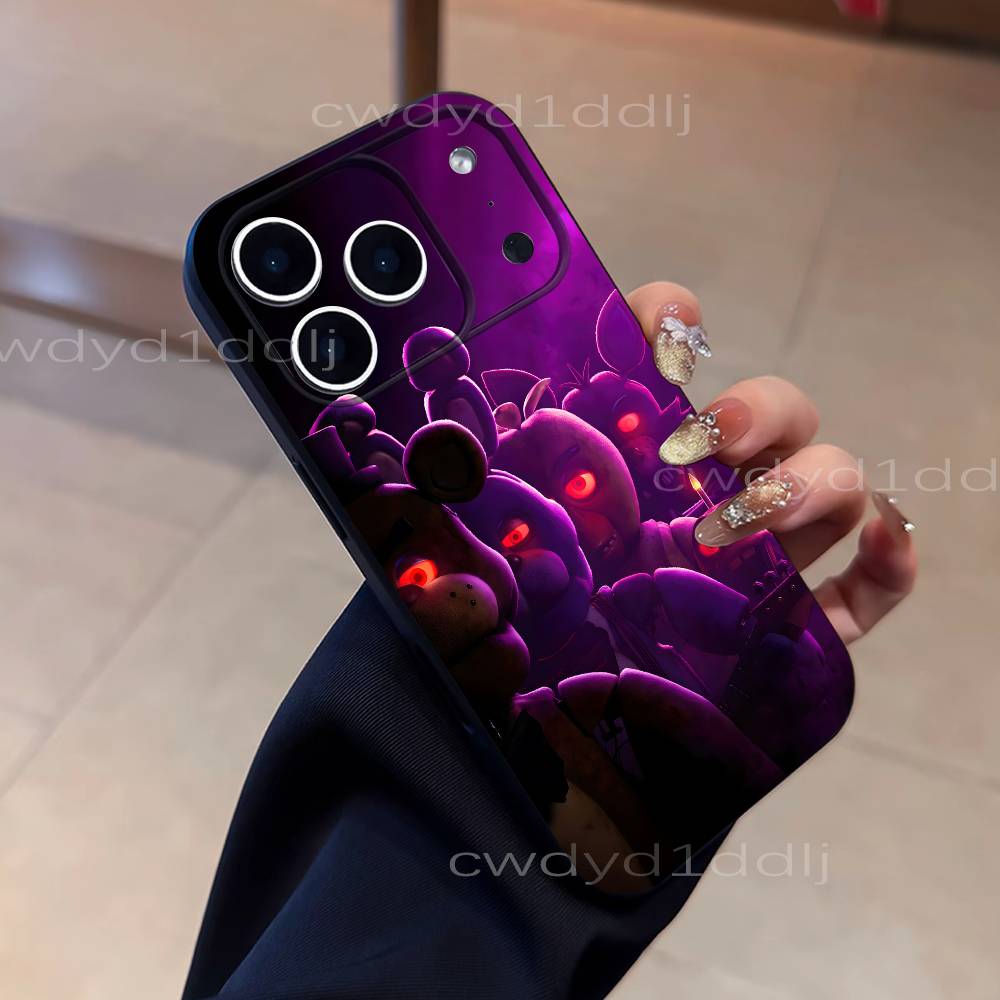 Fnaf Five-nights-At-Freddys For iPhone 17,16,15,11,12,14,13 Pro Max Mini XS,XR,7 Plus 16E Air Soft Black Dustproof Phone Case