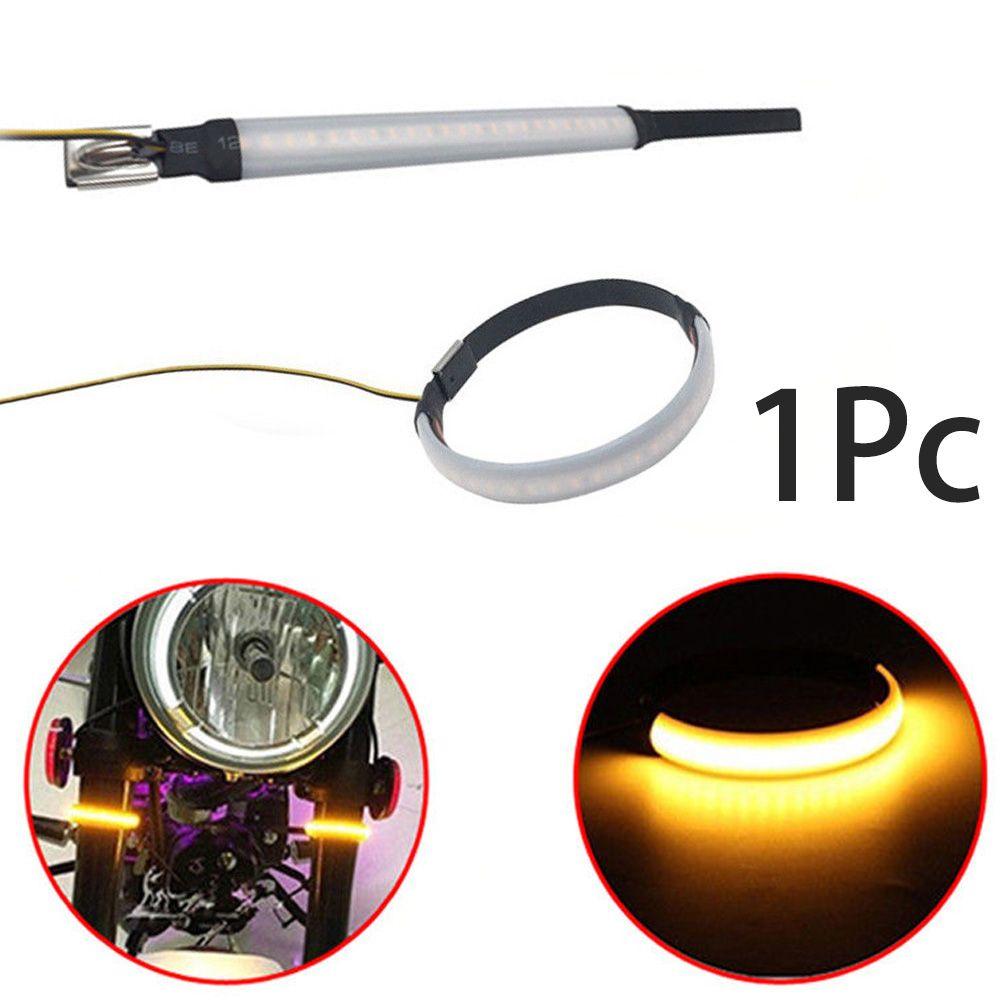 Flexible Red/Blue/Yellow/White 45mm-70mm Turn Signal Light  Indicator Fork Motorcycle SMD LED Strip