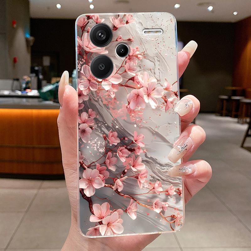 Case For Xiaomi Redmi Note 13 Pro Plus 5G Fundas For Poco X6 5G Flower Butterfly Protective Casing Soft Silicone TPU Phone Cover