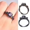 Women Ring Hollow Out Purple Cubic Zirconia Decor Star Halloween Punk Style Polished Alloy Finger