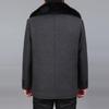 Men Wool Coat Autumn Wool Blend Jacket Winter Thick Woolen Coat Mens Pea Coat Real Rabbit Fur