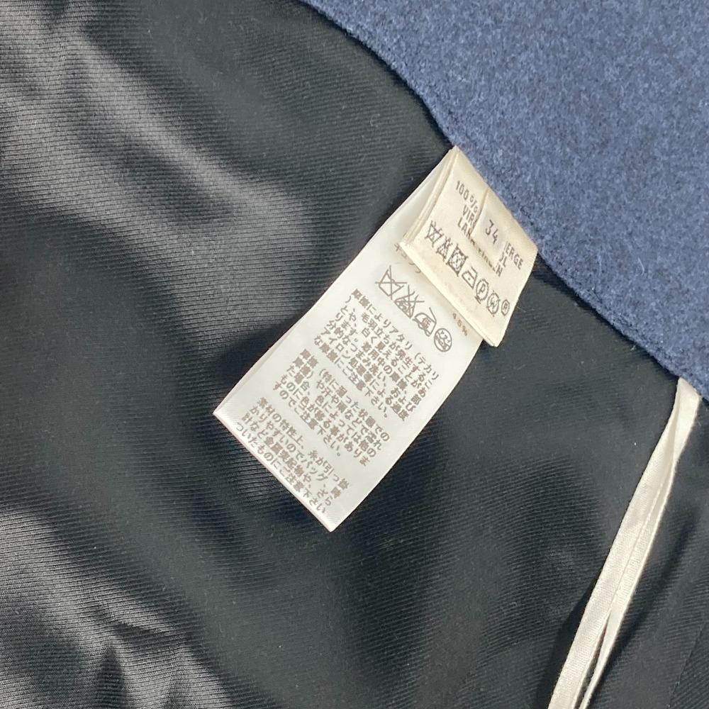 HERMES Plain Bottoms apparel skirt wool Navy