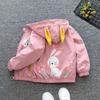 Cute Rabbit Baby Girls Jacket Spring Autumn Christmas Outerwear Hooded Casual Zipper Boys Coat