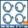 4 шт. 3801-2RS MAX Подшипник 12*21*7 мм Двухрядный Полностью шариковый Запчасти для ремонта оси подвески велосипеда 3801 Шариковые подшипники