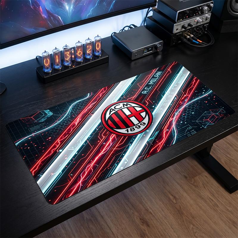Большой коврик для мыши с принтом AC Milan, нескользящий мягкий резиновый игровой коврик для стола, декор для офисного ноутбука компьютера