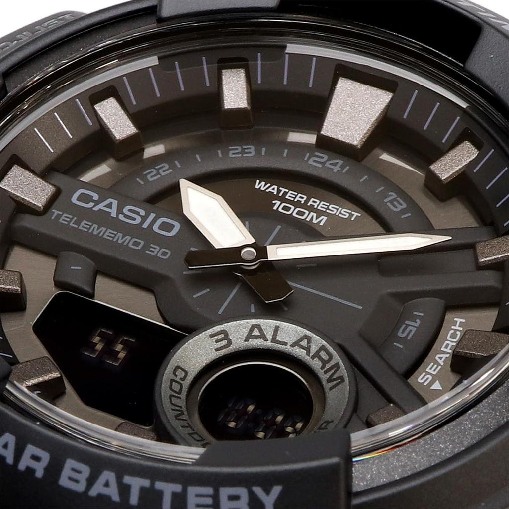 Casio Кварцевые часы с мировым временем и черным инвертированным ЖК-дисплеем, зарубежная модель AEQ-110W-1BV, мужские, аналогово-цифровой дисплей, черный, [Б/У]