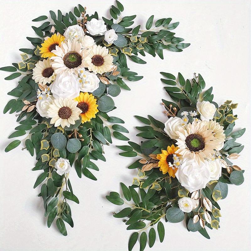 2 шт. Свадебные уличные цветы ручной работы, имитация угловых цветов для перемычки двери, для уличного двора, патио, сада, дома, украшение для свадебной вечеринки