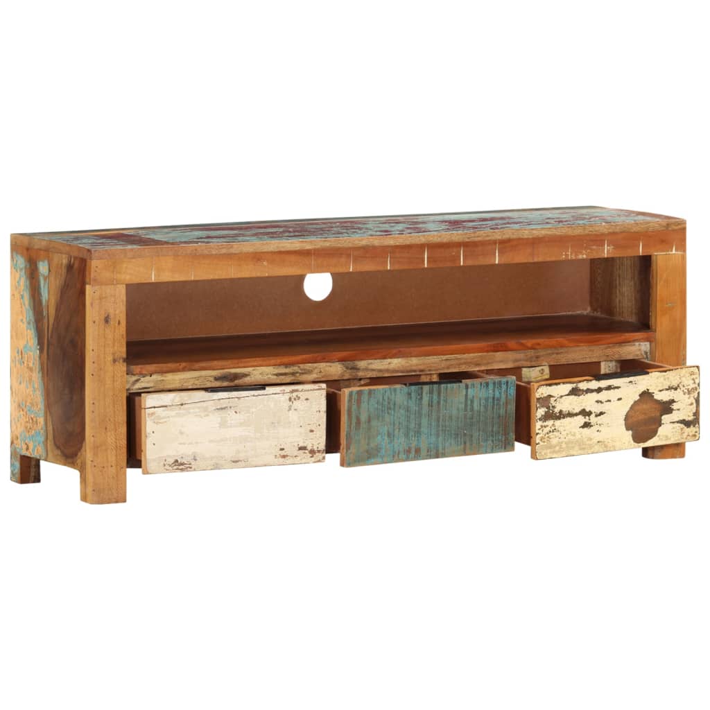 Vidaxl Szafka Pod Telewizor, 110X30X40 Cm, Lite Drewno Z Odzysku