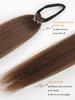 Synthetic 28 Inch Braided Ponytail Extension Long Straight With Rubber Band Braided Ponytail For Women's Daily Use