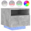 Table de chevet - Maison Exclusive - Gris béton - LED RVB &amp; USB - 40 x 39 x 37 cm