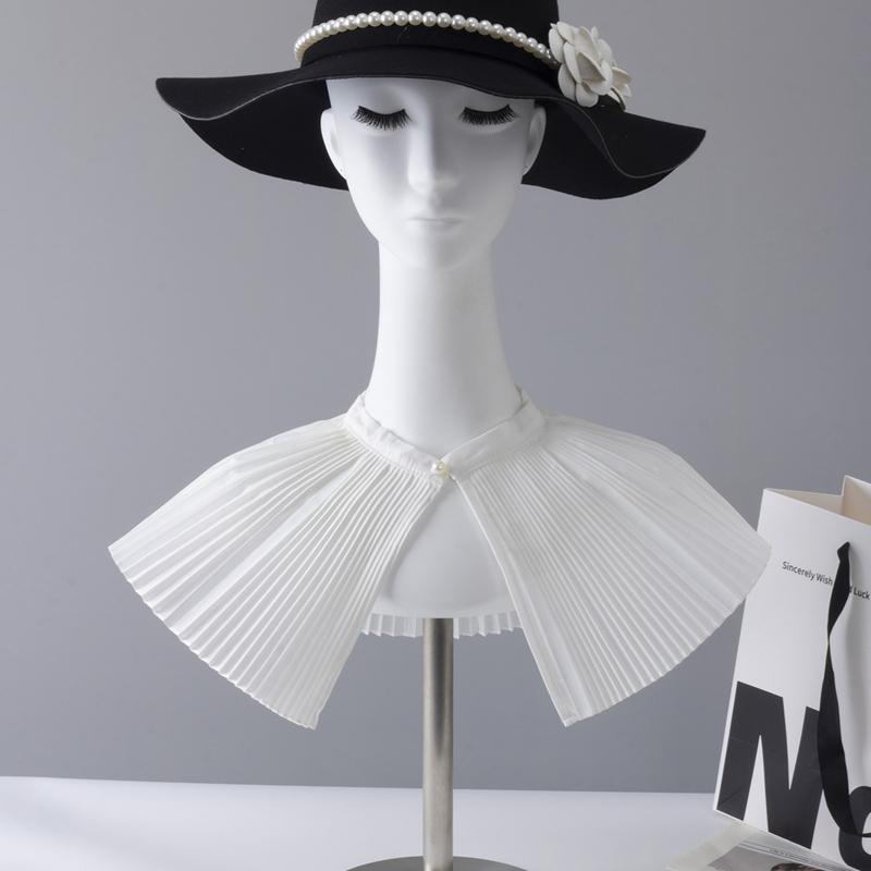 Elegant Pleated Lapel Fake Collar Shawl Decoration Collar Blouse Shoulder Removable Collar Sweater False Collar Top Neckwear