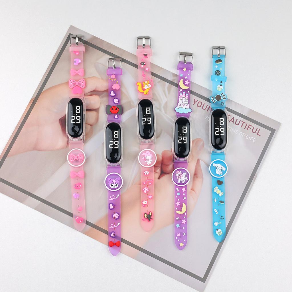 Newest Cartoon LED Doll Digital Watch Children Flash Innovative Boys Girls Plastic Touch Waterproof Wristband Sports Watch