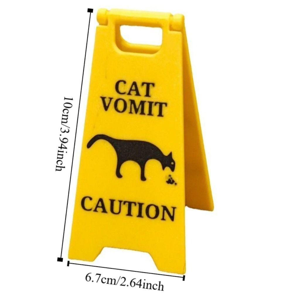 2 PCS Safety Dog Vomit Sign Wet Floor Cat Vomit Sign Funny Warning Sign  Decoration