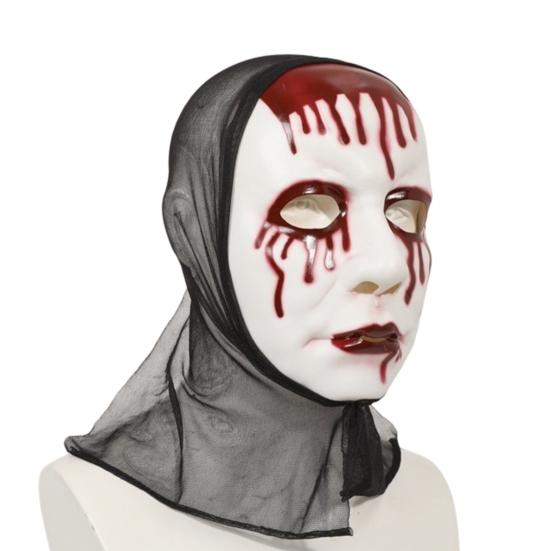 Yousheng Scary Halloween Masque Realistic Horror Blood Masque Creepy White Cosplay Masque for Halloween Masquerade Party Costume Accessory