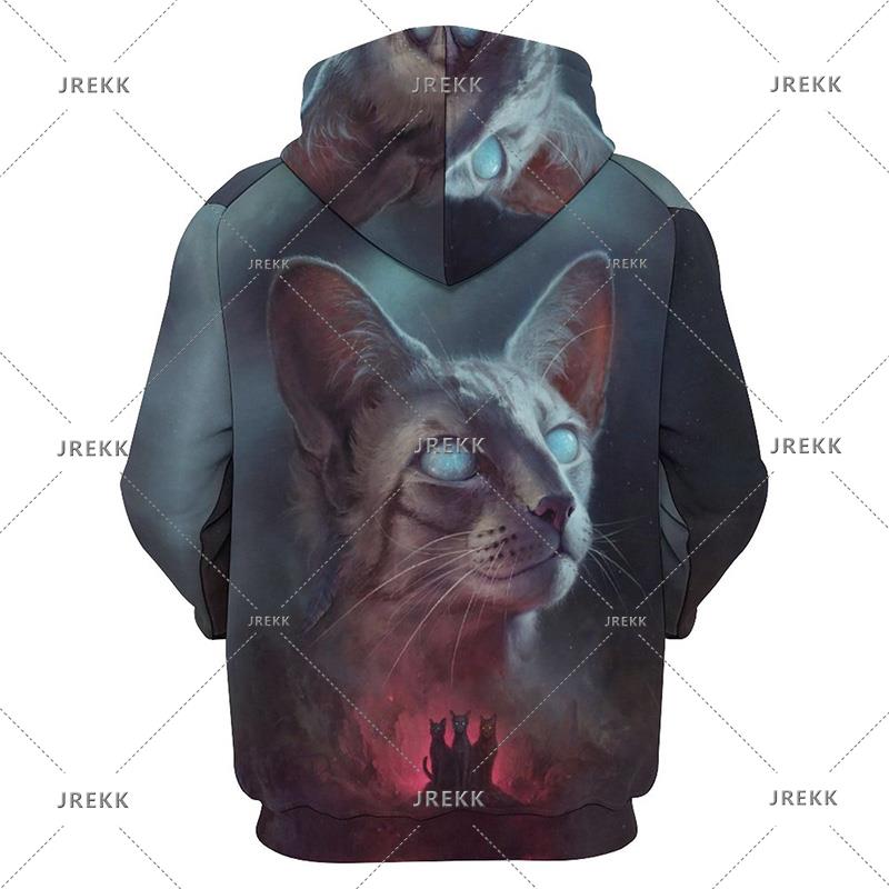 Cute Cat Graphic Hoodie Men Clothing 3D Kawaii Cats Printed Hoodies Kids Tops Women Harajuku Fashion Y2k Pullovers Hooded Hoody
