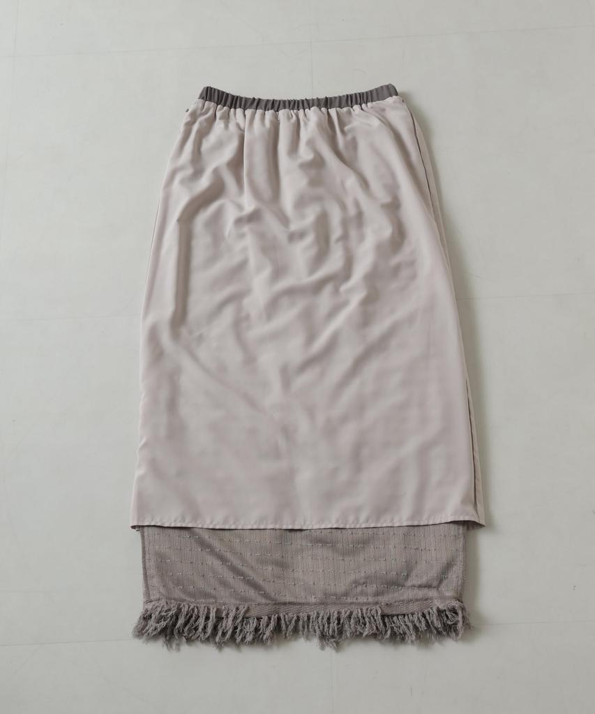 Nano Universe Fringe Tight Size Women's Skirt, M, 037, Ivory, 669-5230303