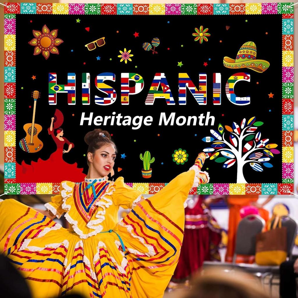Extra Large Hispanic Heritage Month Banner 72" x 48" Spanish Speaking...