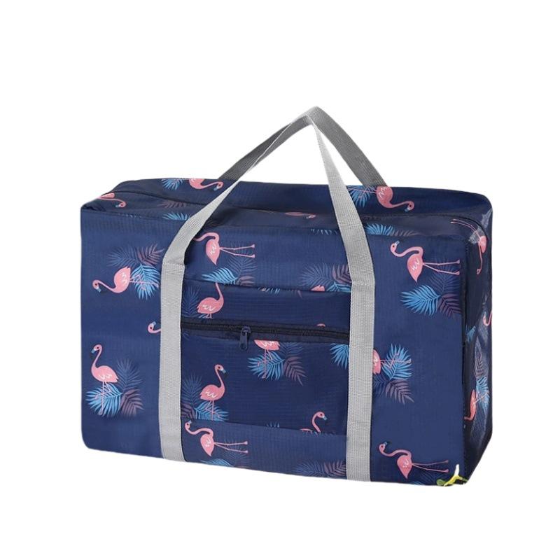 Korean Style Foldable Travel Organizer Bag - Jacquard Clothes Storage