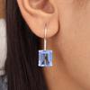 Natural Tanzanite Gemstone 925 Sterling Silver Jewelry Handmade Earrings 1.06" EE-167-12