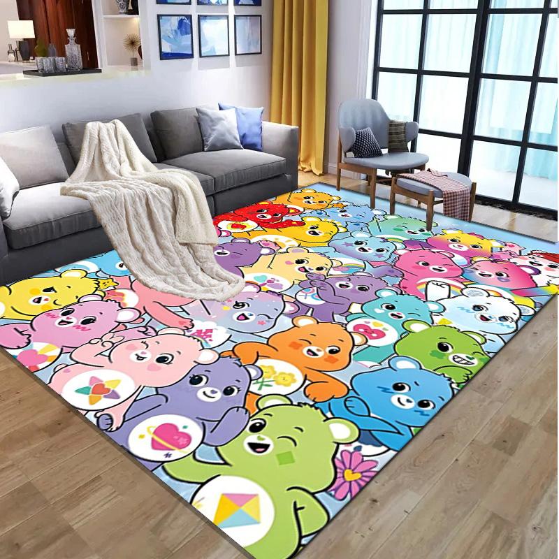 Care Bears Pattern Rug, Indoor/Outdoor Mat, for Picnic, Gameroom, Bedroom, Office, Living Room, Home Decor Carpet, Birthday Gift