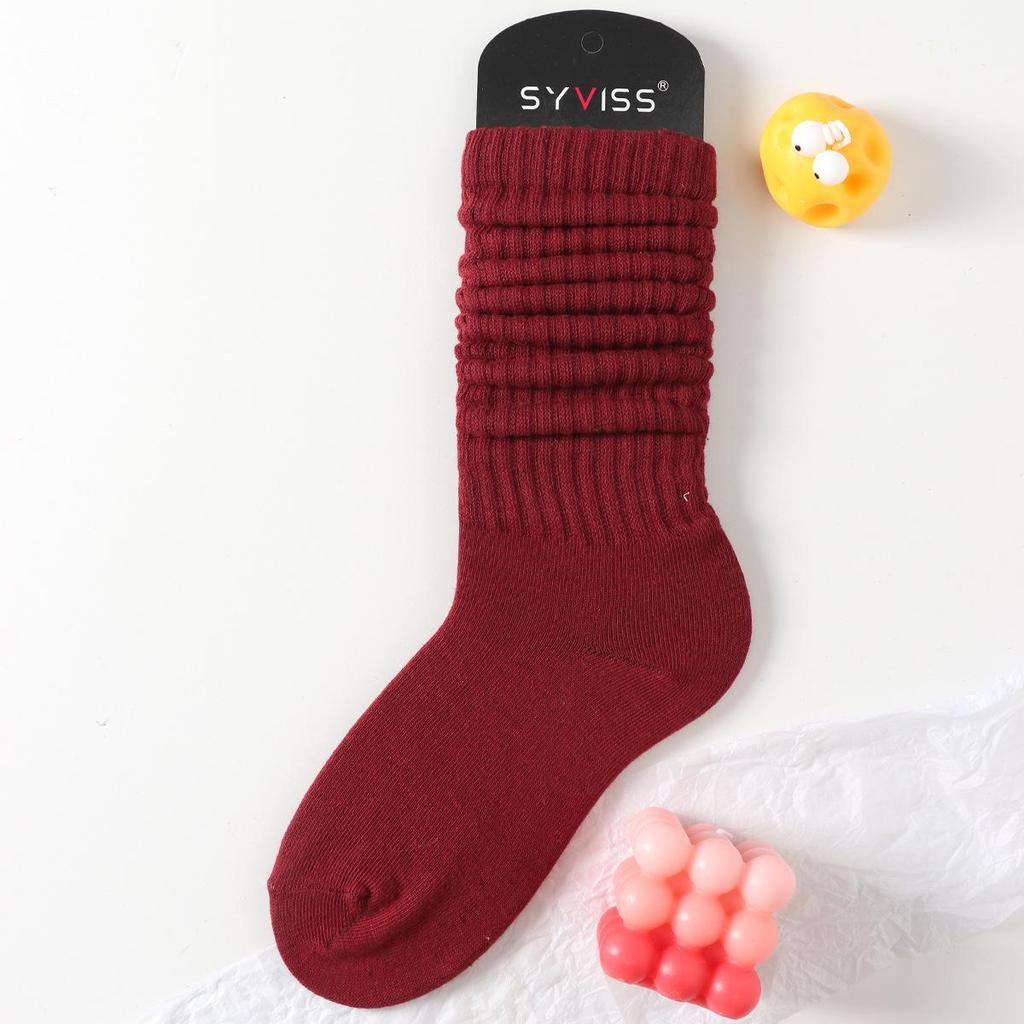 SYVISS Unisex Solid Color Scrunch Socks - Long Warm Leg Warmers, Slouch & Bubble Styles for Men and Women.
