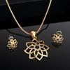 Flower Pendant Set with CZ Gold Plated for Women