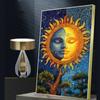 Fantastic Sun and Moon Poster Prints For Living Room Home Decor Abstract Solar And Lunar Canvas Painting Wall Art Cuadros No Frame