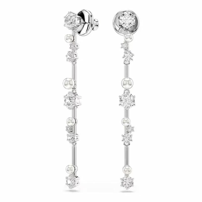 Swarovski Constella Tassel Decoration Synthetic Cubic Zirconia Earrings Women's Silver 5705614