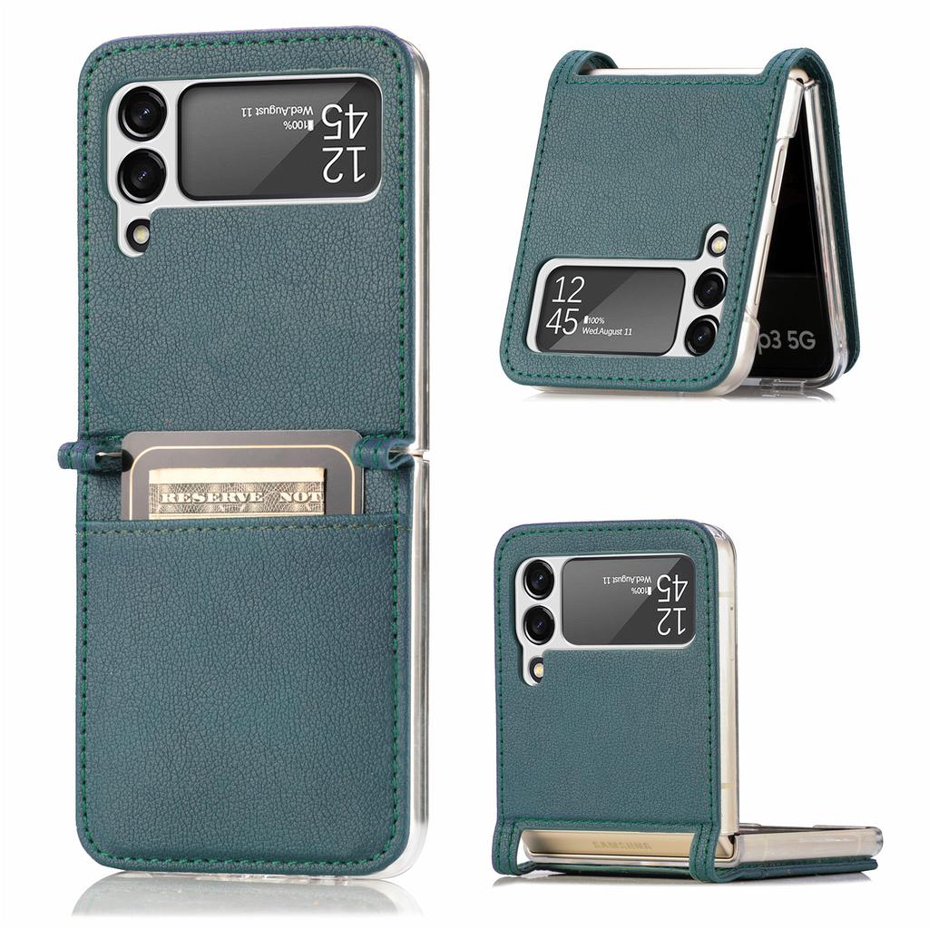 Anti -Falling Matte Leather Cover Case For Samsung Galaxy Z Flip4 5g Flip 4 Flip3 Flip 3 Folding Design Fashion Phone Bag