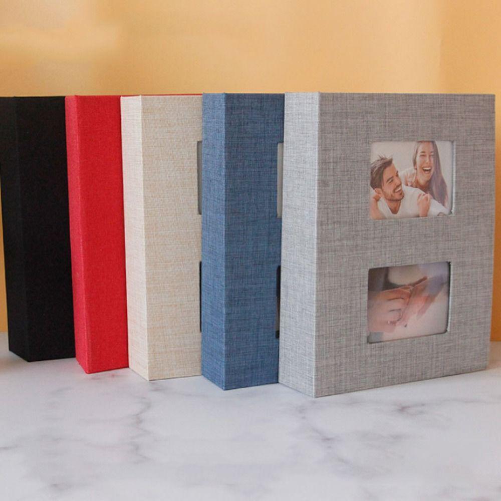 6-inch Picture Albums Book 200Pcs Large Scrapbook Album Linen Cover Photo Album  Family Anniversary