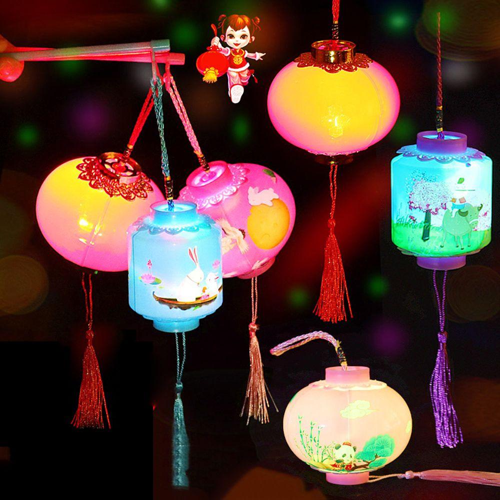 Подвесной круглый цилиндрический подарок на вечеринку для детей, детские игрушки, лампа середины осени, праздничные фонарики, светодиодные фонарики