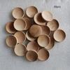 30pcs Wooden Landscape Decorations, Round In Shape Measuring 3.5 X 5 Cm, Featuring One Concave Side and One Convex Side, Ideal for DIY Projects.