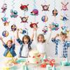 60Pcs Ice Cream Drip Baseball Hanging Swirls Sport Themed Birthday Party Decorations Baseball Ice Cream Theme Ceiling Streamers Hanging Decorations