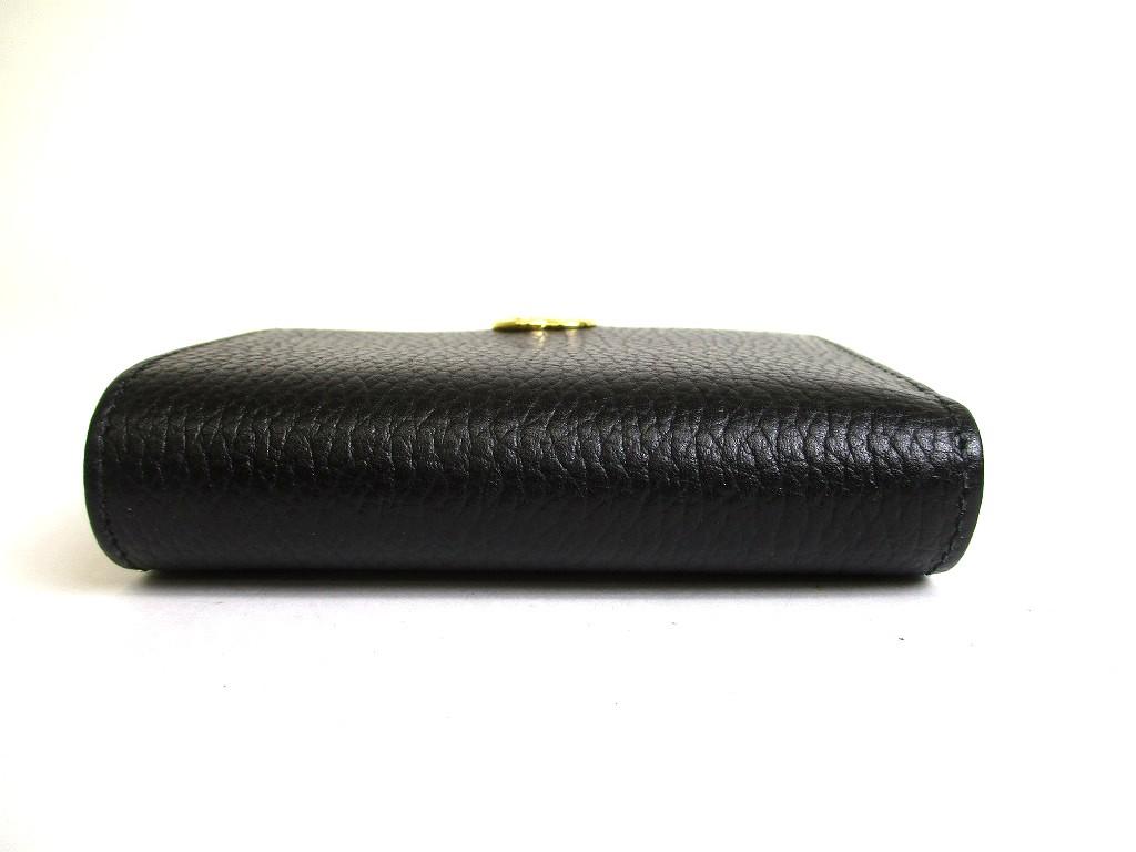 Authentic GUCCI Double G Black Red Leather Bifold Wallet Compact Wallet #b089 Open box