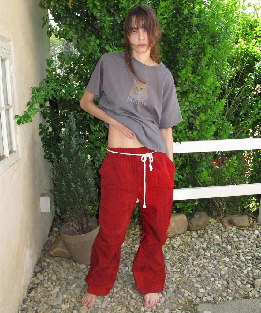 CENTAUR.KR Tie-Dye Nylon Banding Pants_Red