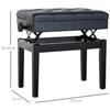 Piano Bench, Height-Adjustable Bench with Storage, Wooden Legs, Piano Stool Made of Faux Leather, for Music Room, Load Capacity up to 200 kg