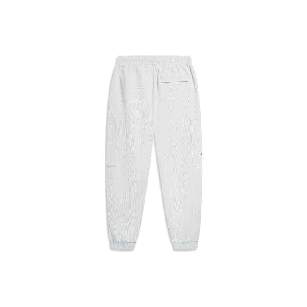 Li-Ning Wade Series Solid Color Loose Mid-Waist Knit Joggers Men Bottoms Chuan-Stone-Gray AKXT217-3