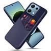 For Xiaomi Redmi Note 14S 4G Case PU Leather Cloth Texture Hard PC Phone Cover with Card Holder