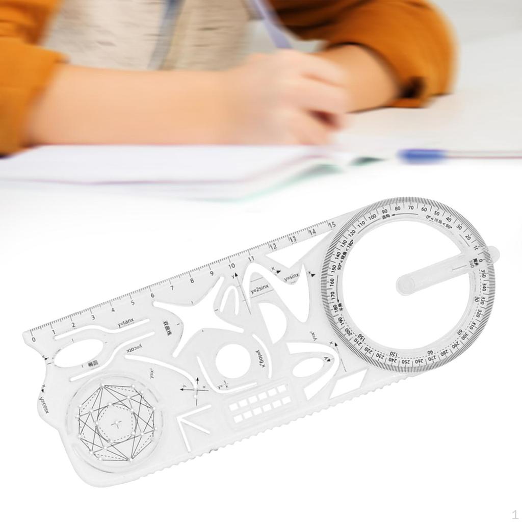 Geometric Ruler Drawing Template Measuring Plastic Draft Rulers for School